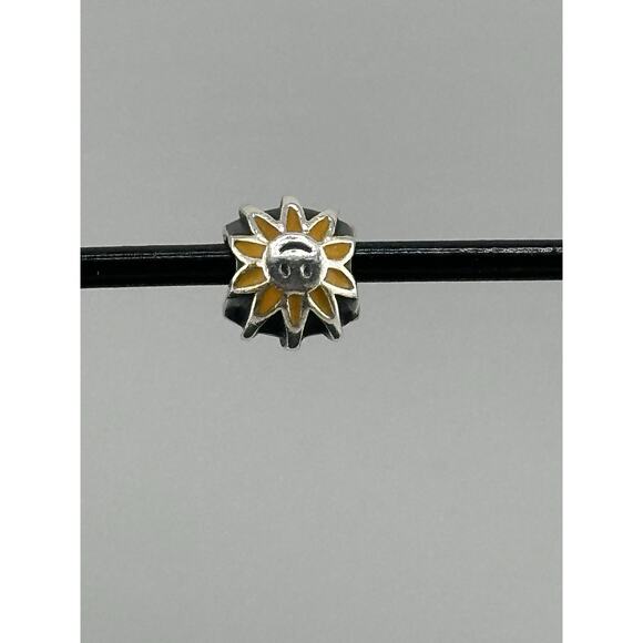 Pandora Smiling Sunshine Silver Enameled Bead 790532EN20 ALE 925 Retired - Picture 3 of 4